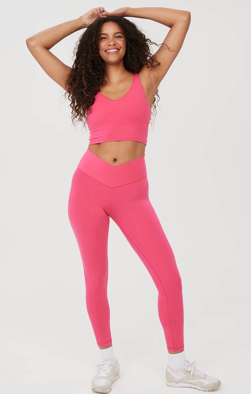 OFFLINE by Aerie Real Me High Waisted 7/8 Leggings Pink Women's Medium